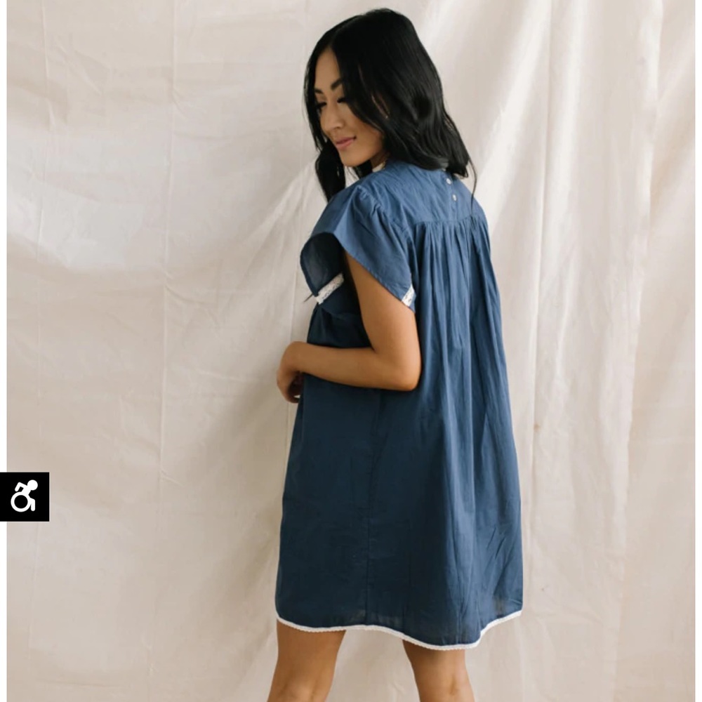 NWT Bohme Mock Neck Lace Trim Dress (long sleeve) Size S - Picture 4 of 14